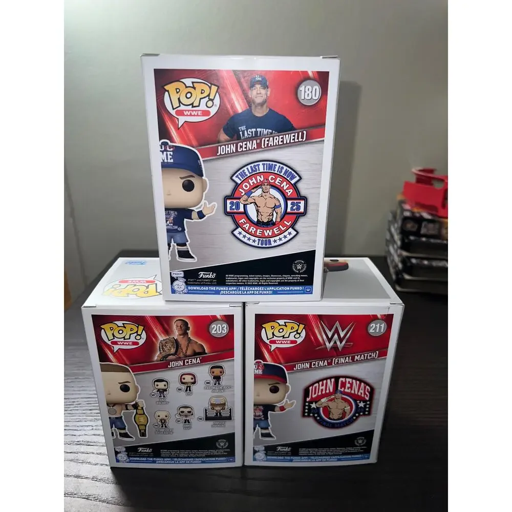 3 EXCLUSIVE John Cena Funko Pops Final Match #203 Final #211 Farewell #180 WWE